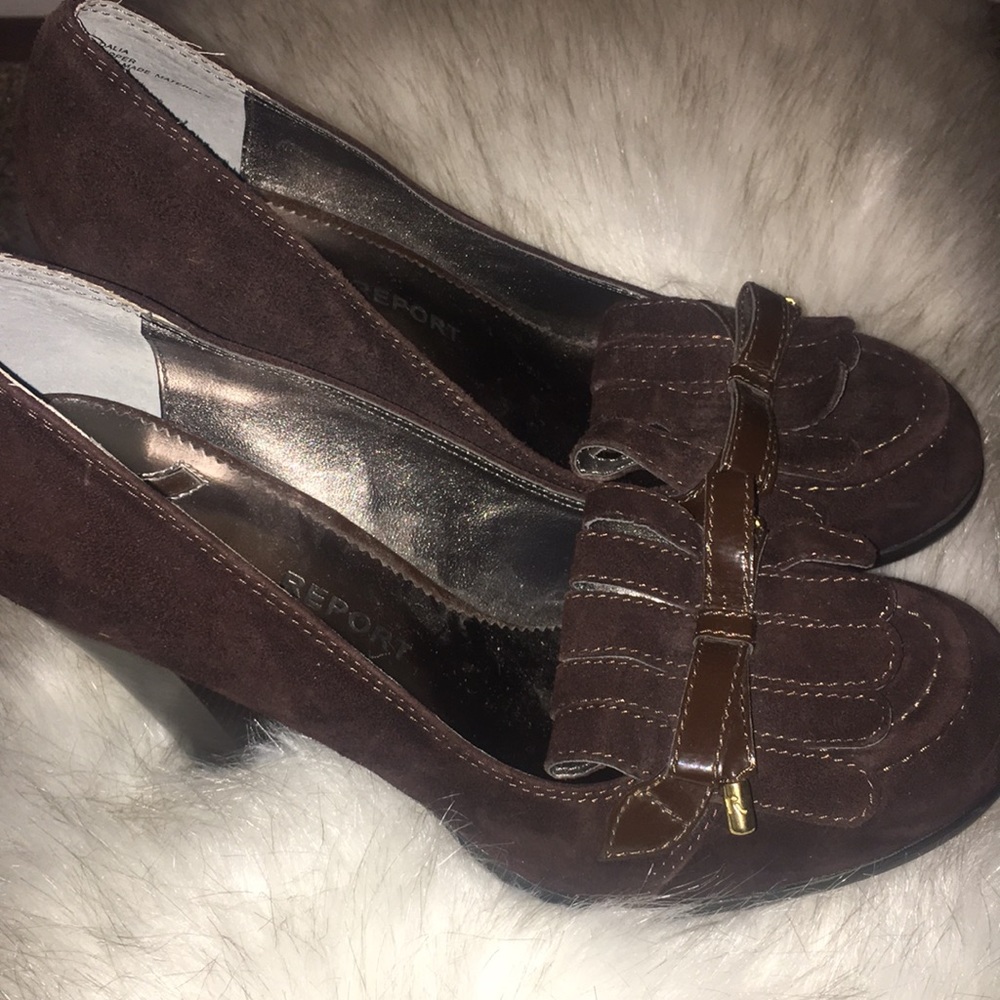 Chunky Heal brown Suede size 8 shoes